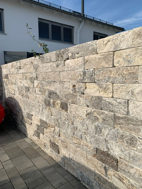 Travertin Silber Mauersteine